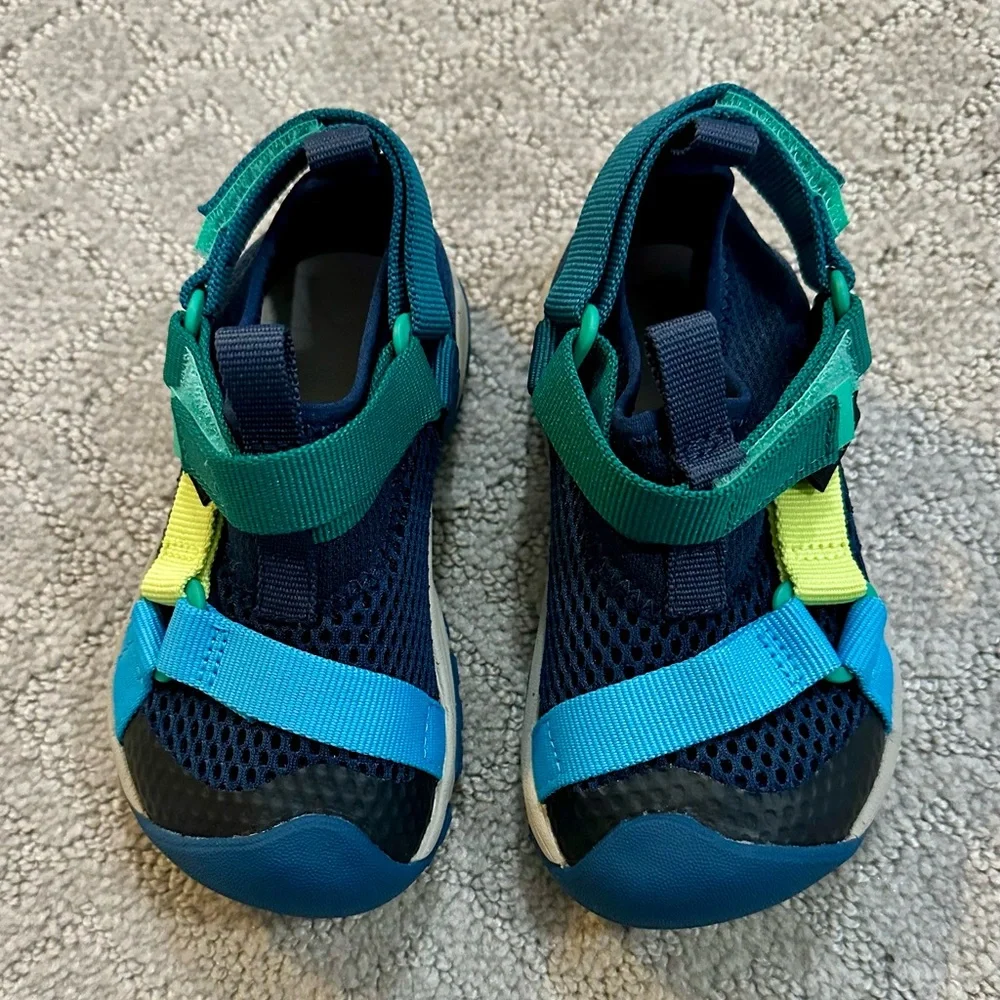 Teva Kids Navy Blue Teal Aqua Yellow Water Shoes